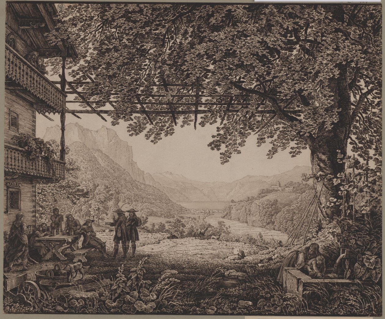 De Traunsee bij Gmunden door Karl Friedrich Schinkel