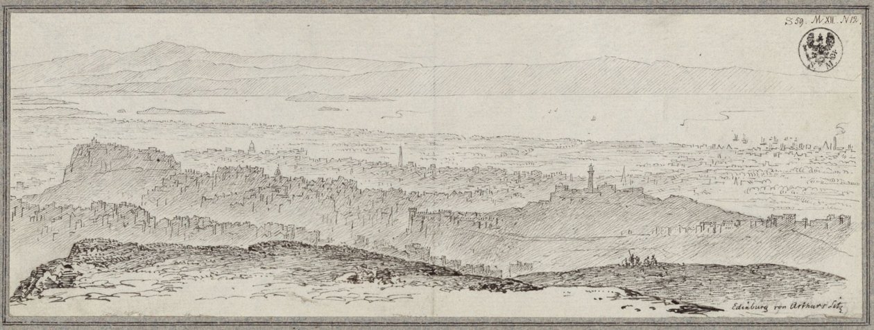 Totaalbeeld van Edinburgh door Karl Friedrich Schinkel