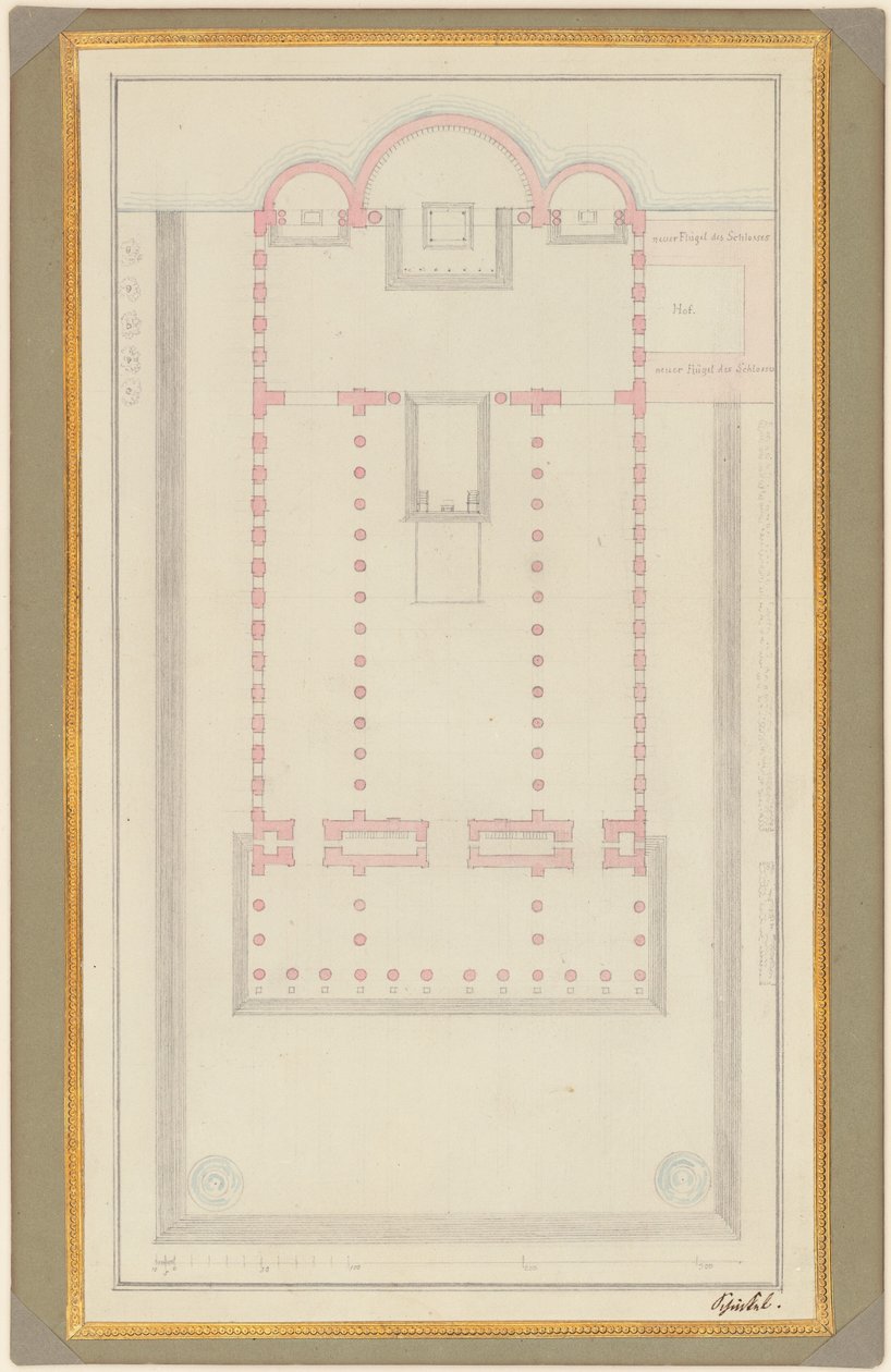 Grondplan van een Kathedraal voor Berlijn door Karl Friedrich Schinkel