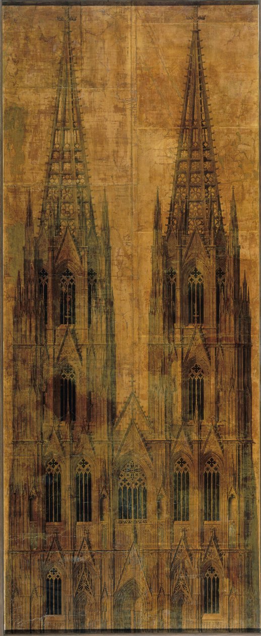 Köln. Dom. Aufriss der Westfassade door Karl Friedrich Schinkel