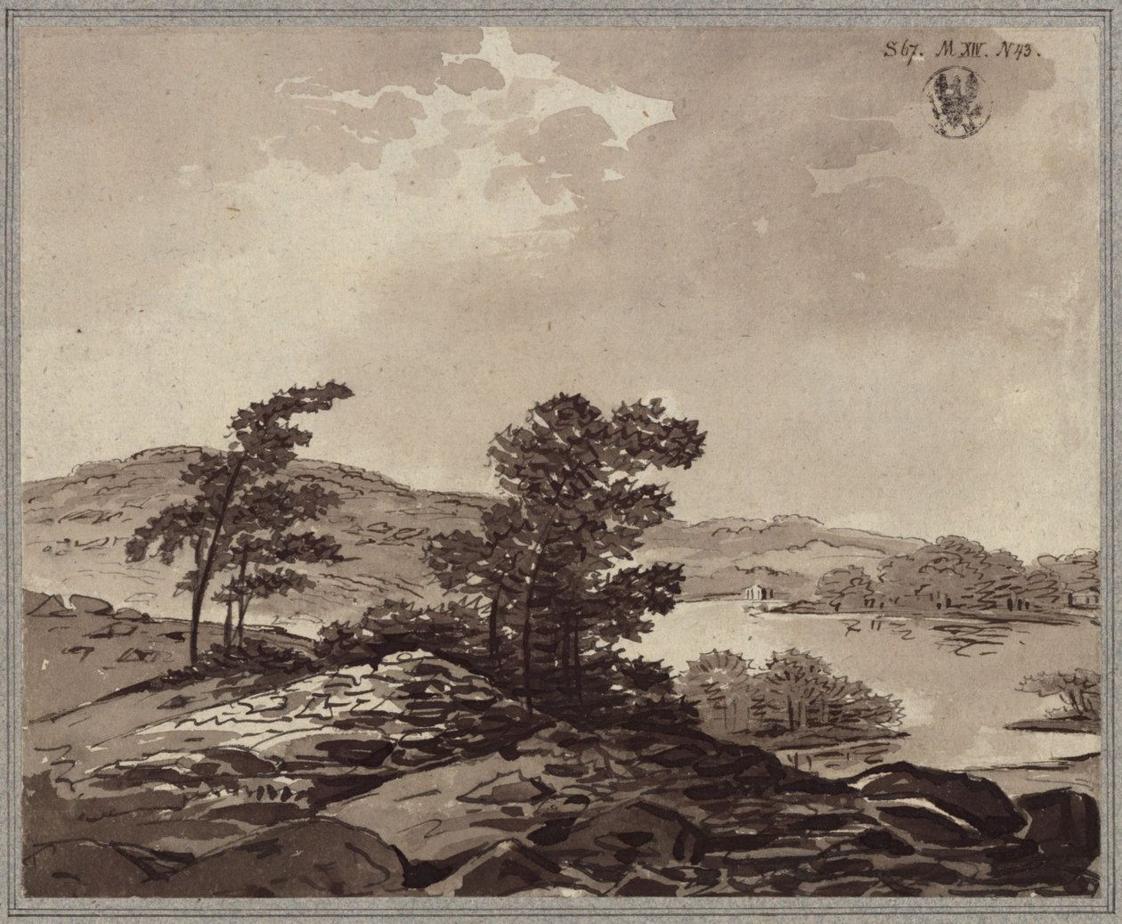 Landschap met meer door Karl Friedrich Schinkel