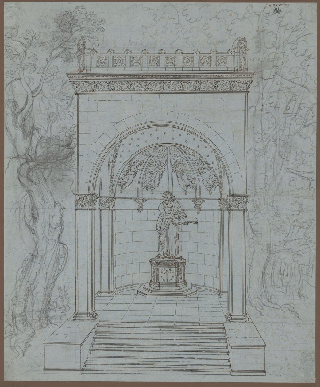 Mansfeld. Ontwerp voor een Luther-monument door Karl Friedrich Schinkel