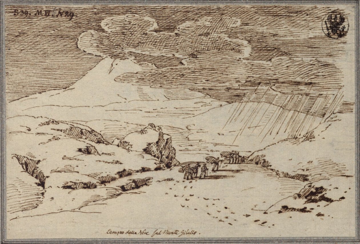 Sneeuwveld op de Monte Gibello bij de Etna door Karl Friedrich Schinkel