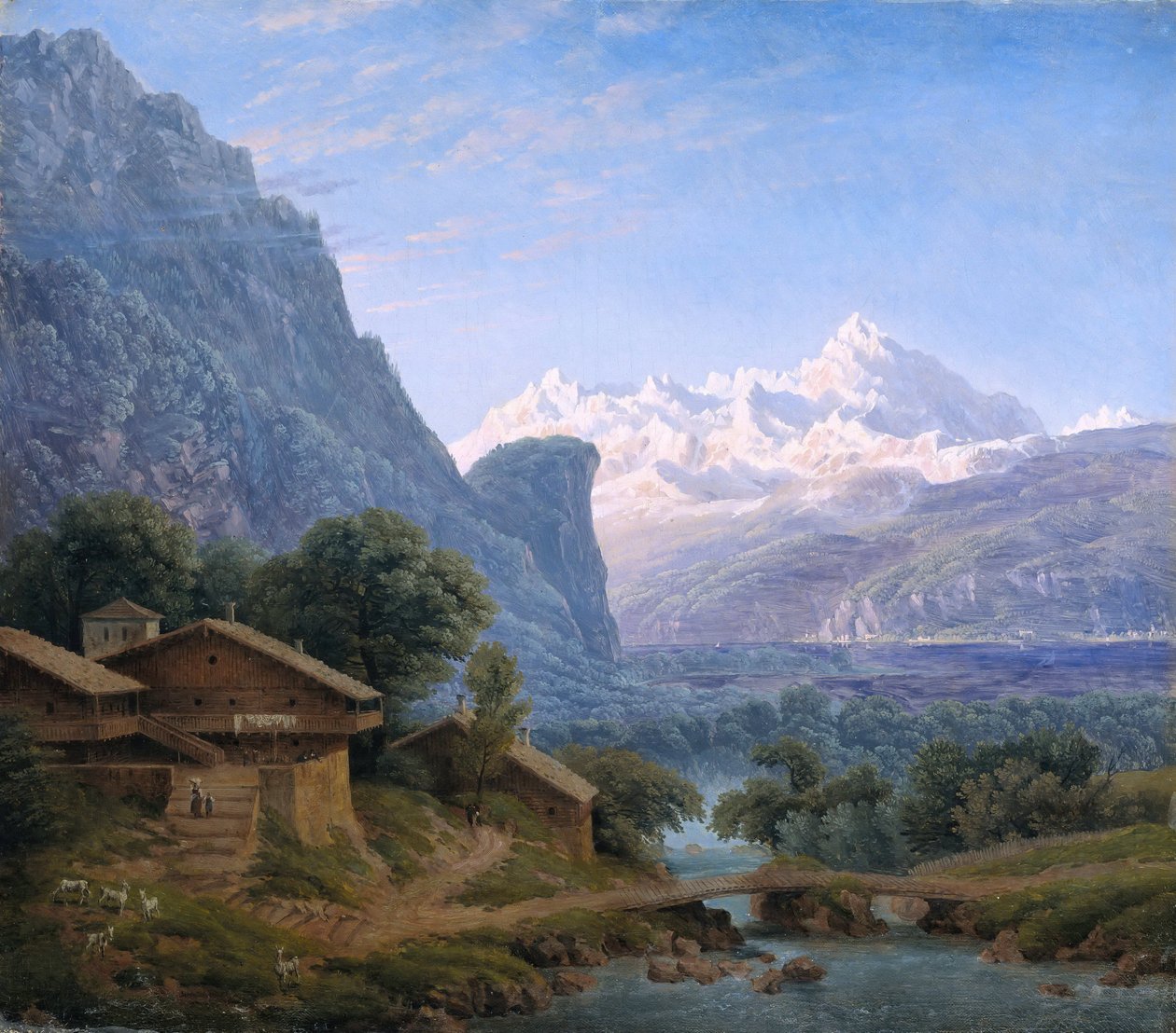Zicht op de Mont Blanc door Karl Friedrich Schinkel