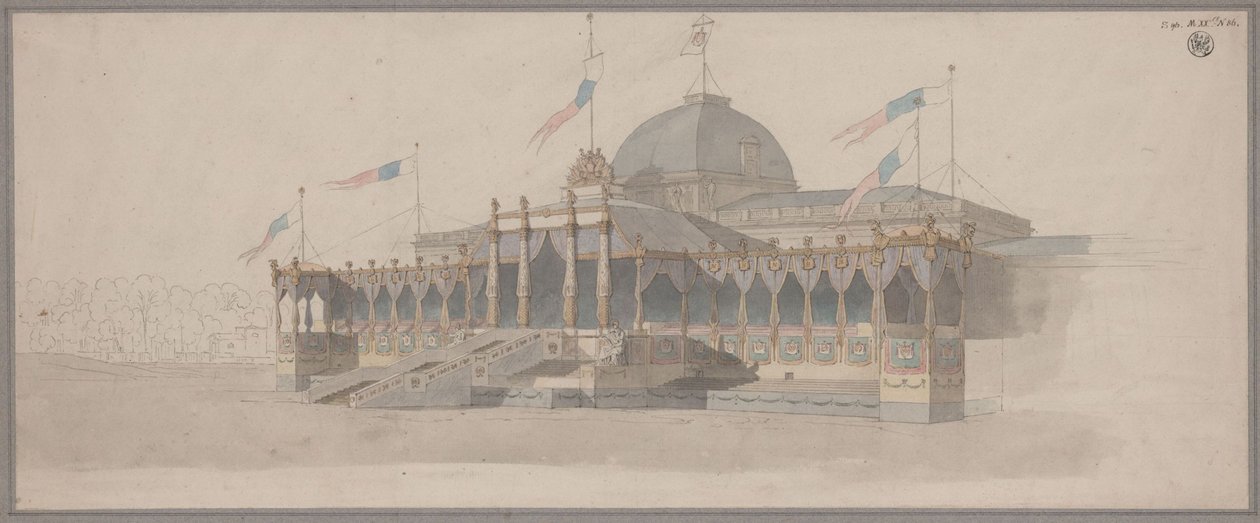 Tent voor de plechtige overhandiging van de legioenadelaars op het Champ de Mars in Parijs op 5 december 1804 door Karl Friedrich Schinkel
