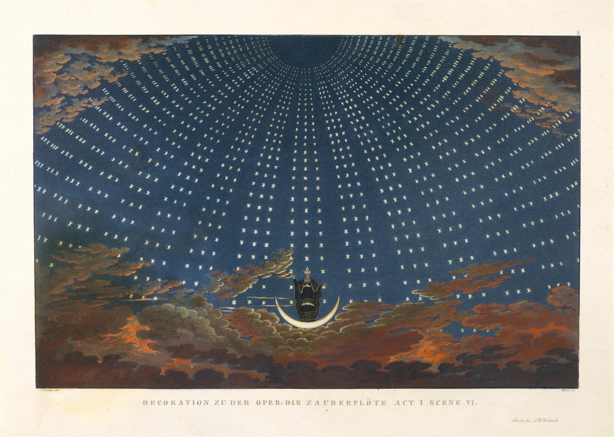 De Hal van Sterren in het Paleis van de Koningin van de Nacht, 1847-49 door Karl Friedrich Thiele
