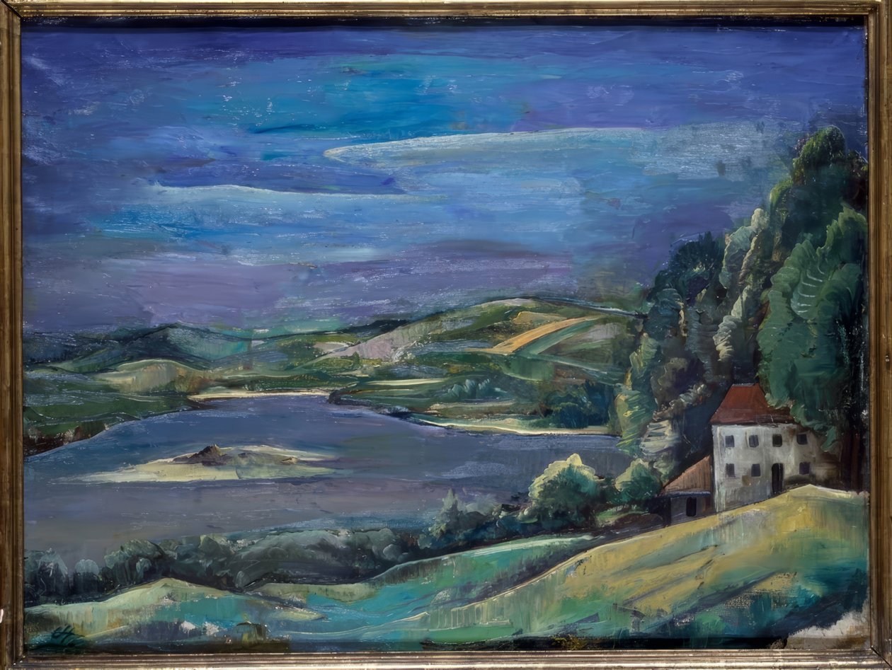 Landschap van Ticino door Karl Hofer