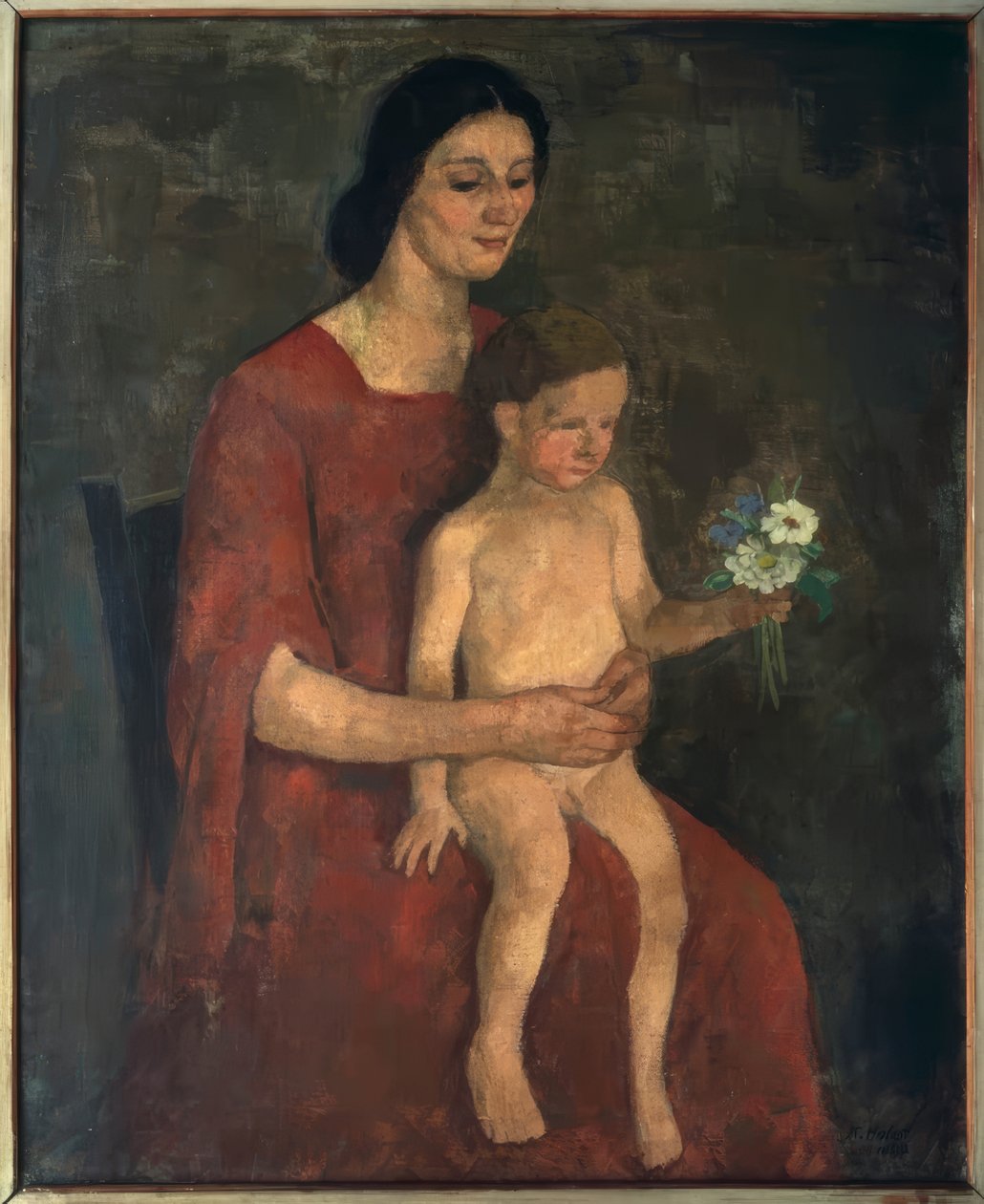 Thilde Hofer met Carlino door Karl Hofer