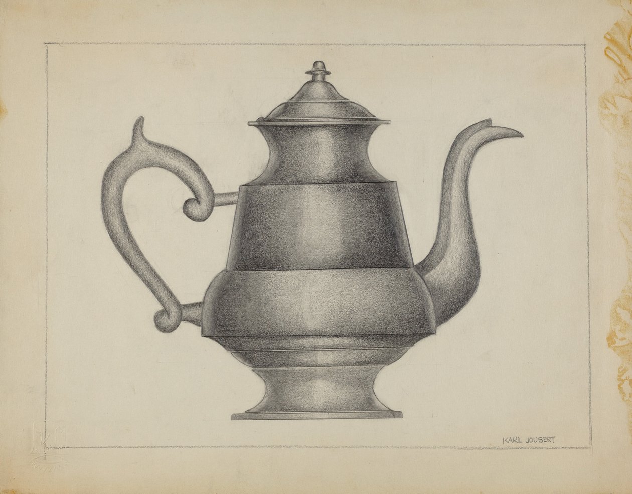 Pewter Theepot door Karl Joubert