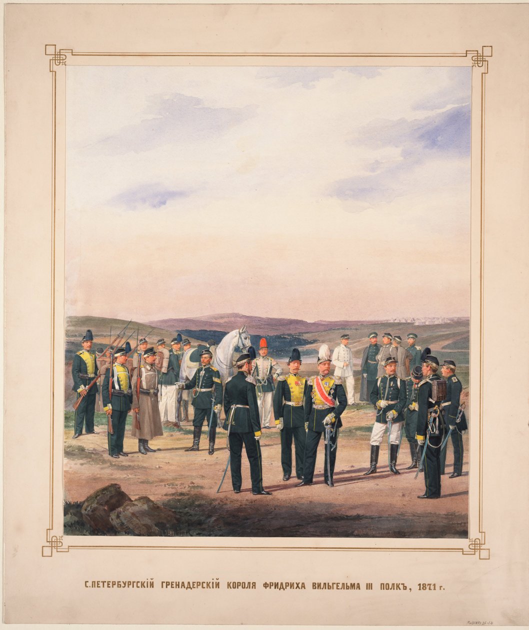 Sint-Petersburg Levenswacht Grenadier Regiment van Koning Frederik Willem III, 1871 door Karl Karlovich Piratsky