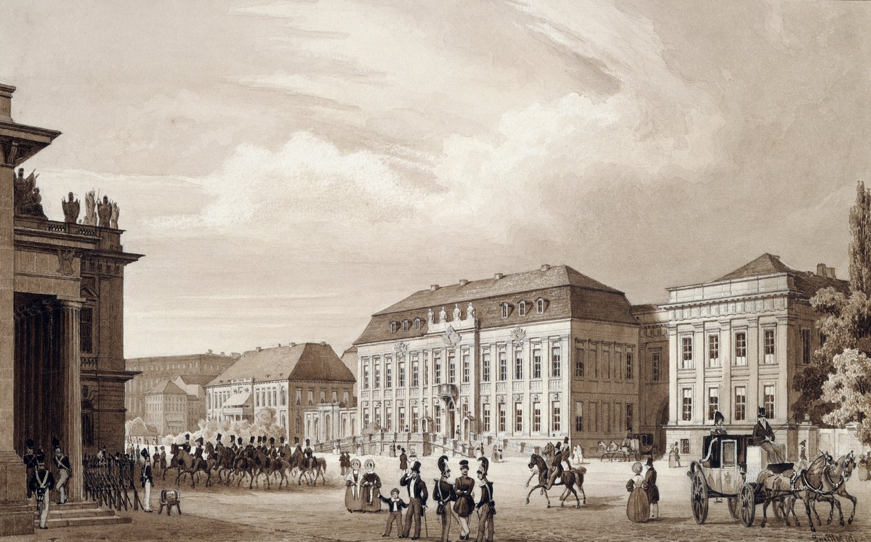 Unter Den Linden, Berlijn, ca.1840 door Karl Loeillot de Mars