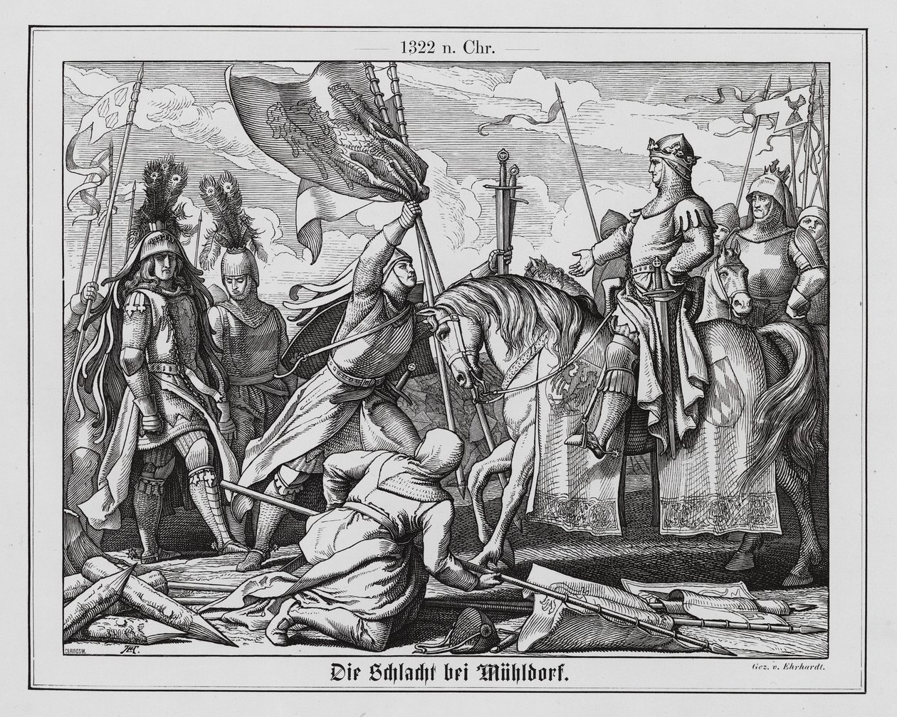 Slag bij Muhldorf door Karl Ludwig Adolf Ehrhardt