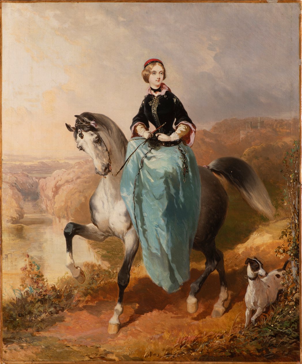 Amazone met een hond, ca. 1850 door Karl Pavlovich Bryullov