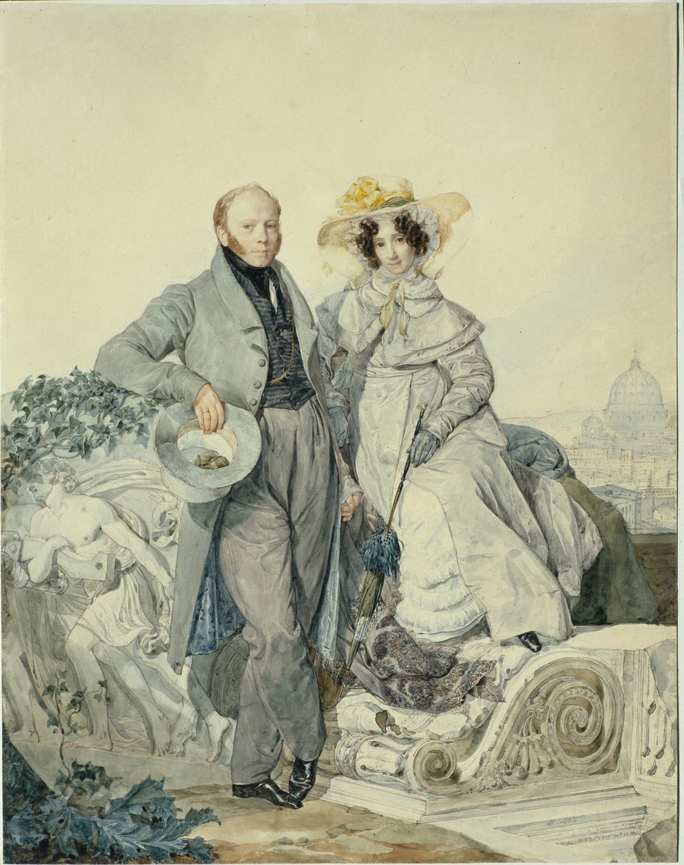 Portret van Grigory Nikanorovich en Varvara Alexeyevna Olenin door Karl Pavlovich Bryullov