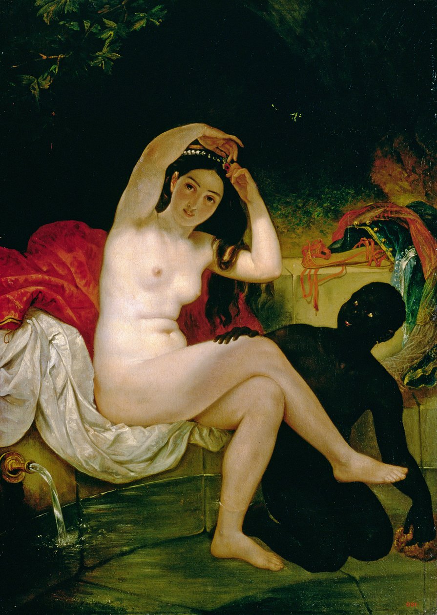 Virsavia, of Baadster met een Negerslaaf door Karl Pavlovich Bryullov