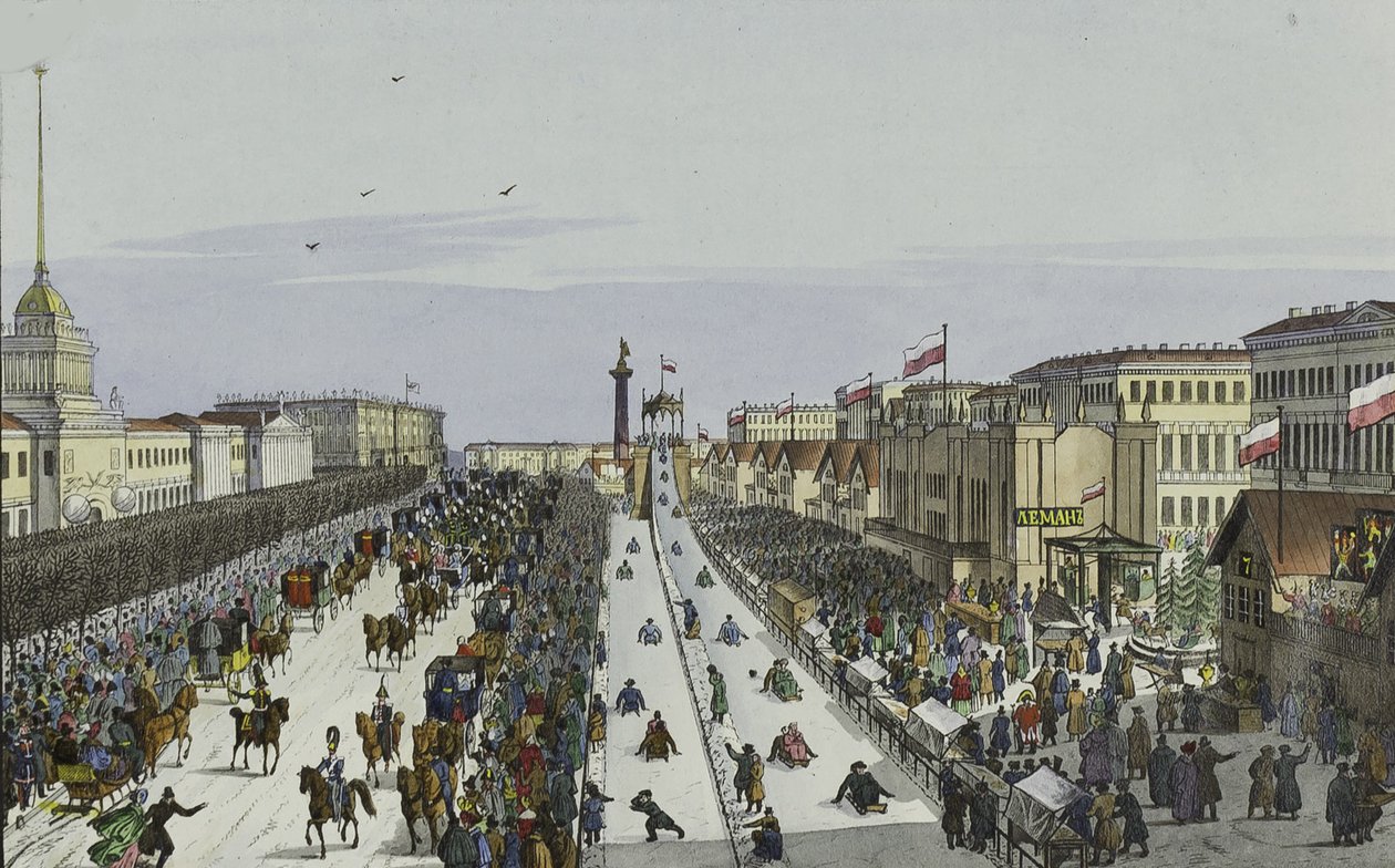 Openbaar feest op het Admiraalsplein in Sint-Petersburg, eerste helft van de 19e eeuw door Karl Petrovich Beggrov