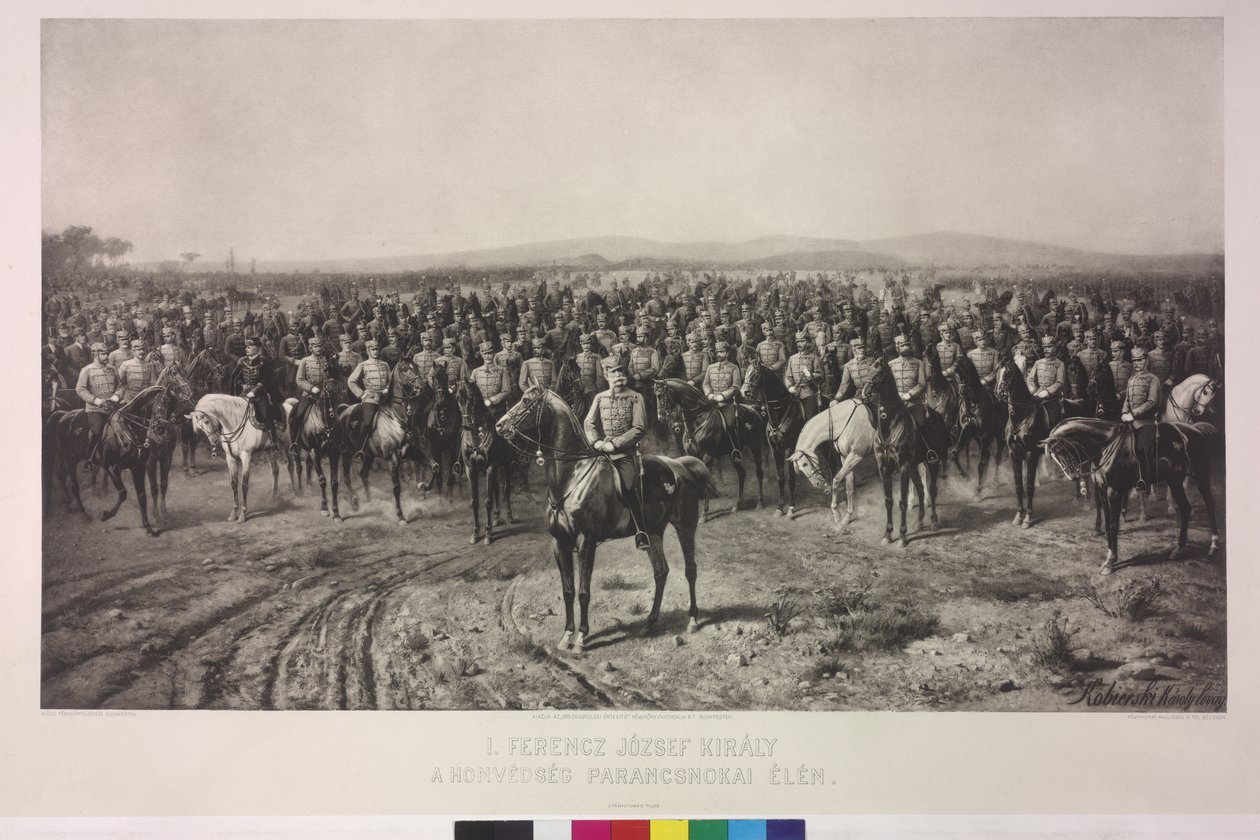 Keizer Franz Joseph I op het hoogtepunt van het Hongaarse territoriale leger door Karl Ritter Von Kobierski