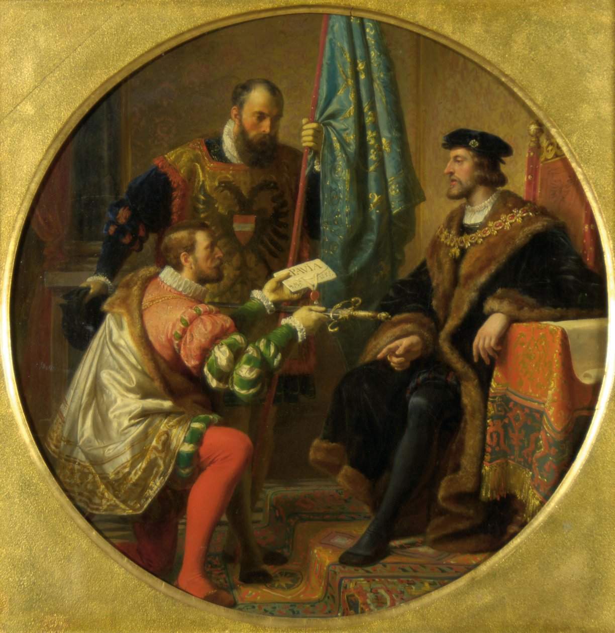 Keizer Karel V. en Koning Frans I. bij Pavia 1525 door Karl von Blaas