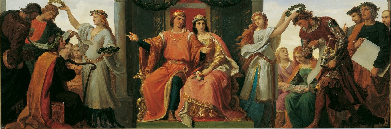 Leopold de Glorieuze als bevorderaar van kunsten en wetenschappen door Karl von Blaas