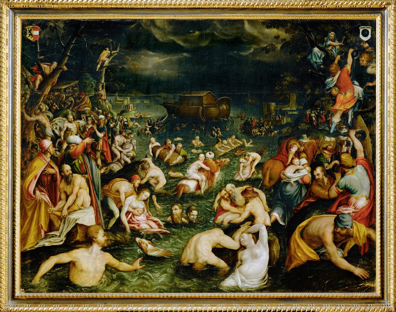 De zondvloed komt op (schilderij op doek) door Kaspar the Elder Memberger