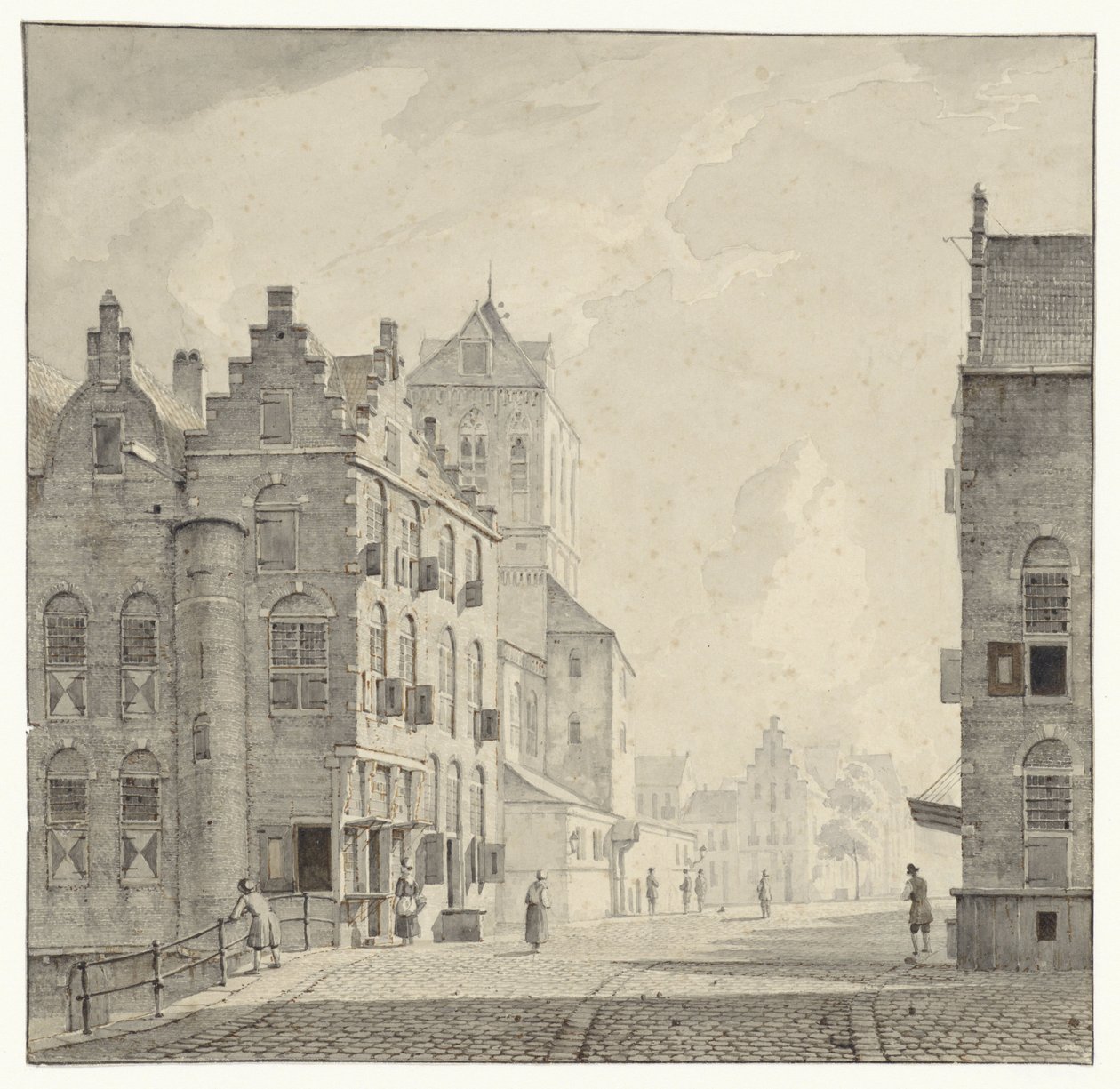 Op de markt in Delft door Kasparus Karsen