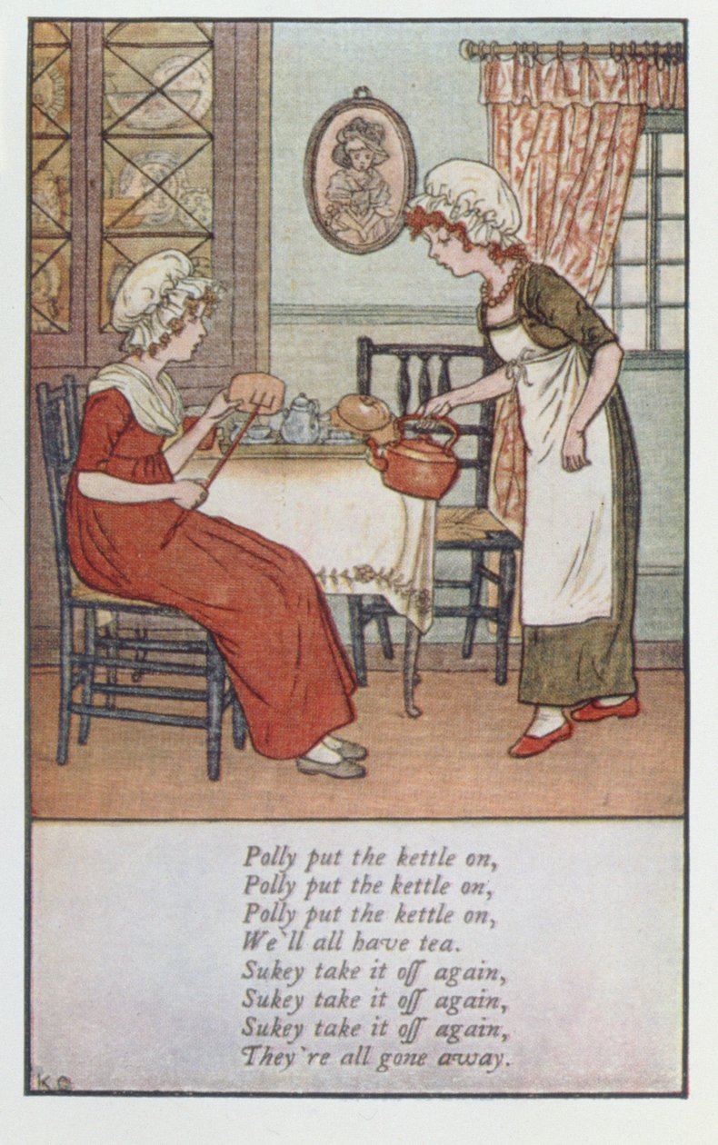 Polly zet de ketel op door Kate Greenaway