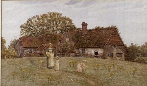 Lente Bloemen Verzamelen door Kate Greenaway