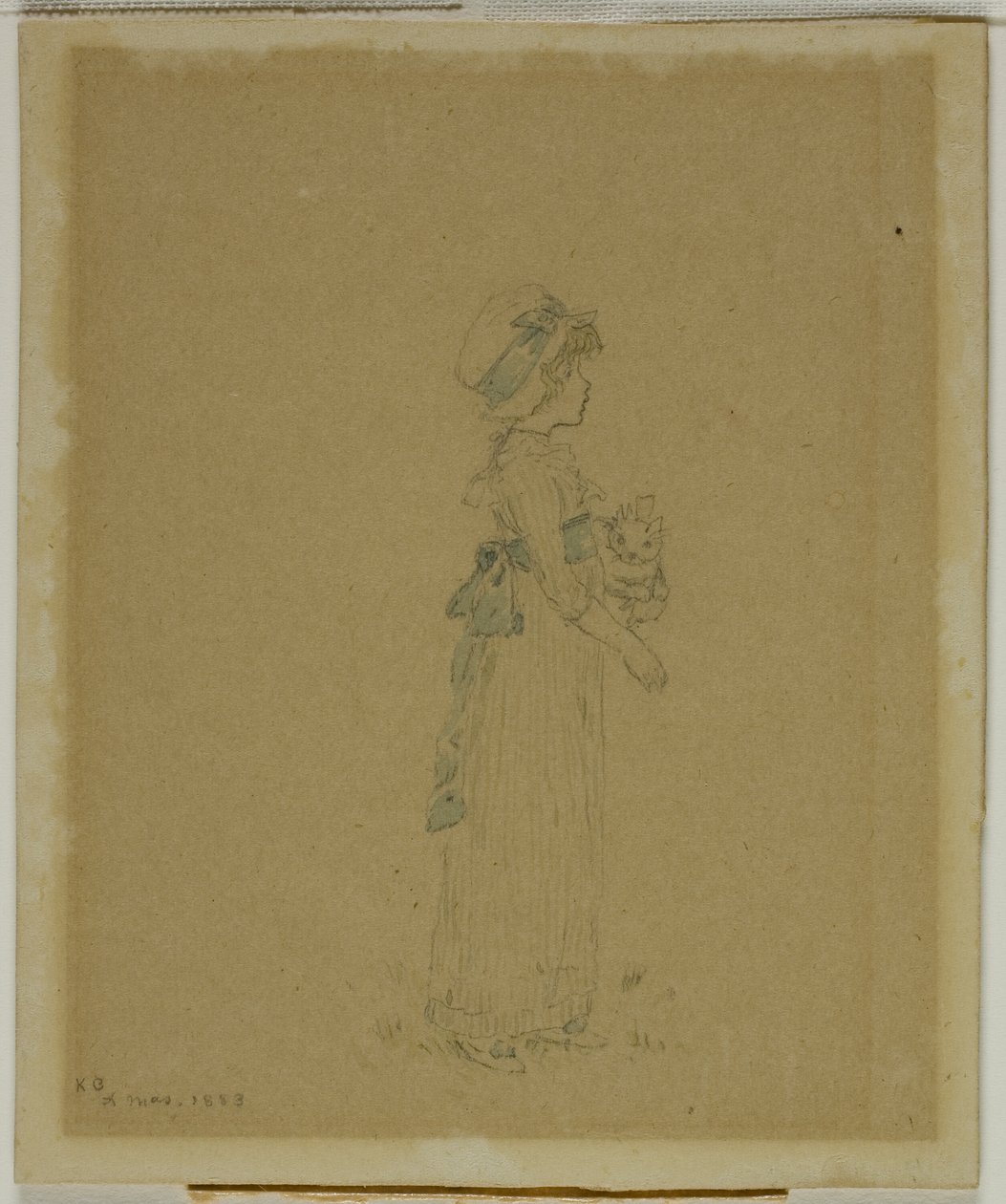 Meisje met Kat door Kate Greenaway