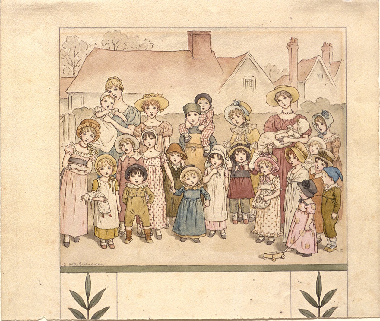 Straatvoorstelling door Kate Greenaway