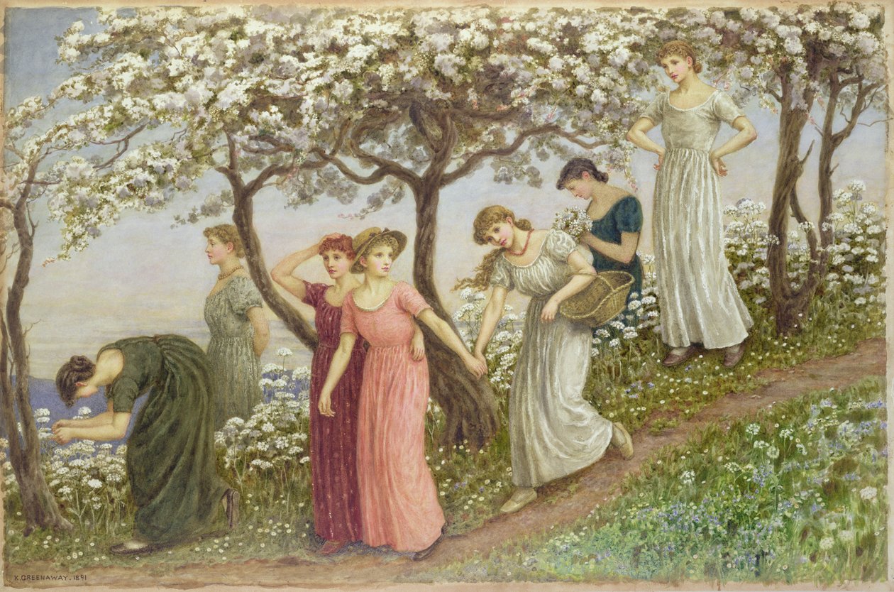 Door de Witte Bloemen, 1891 door Kate Greenaway