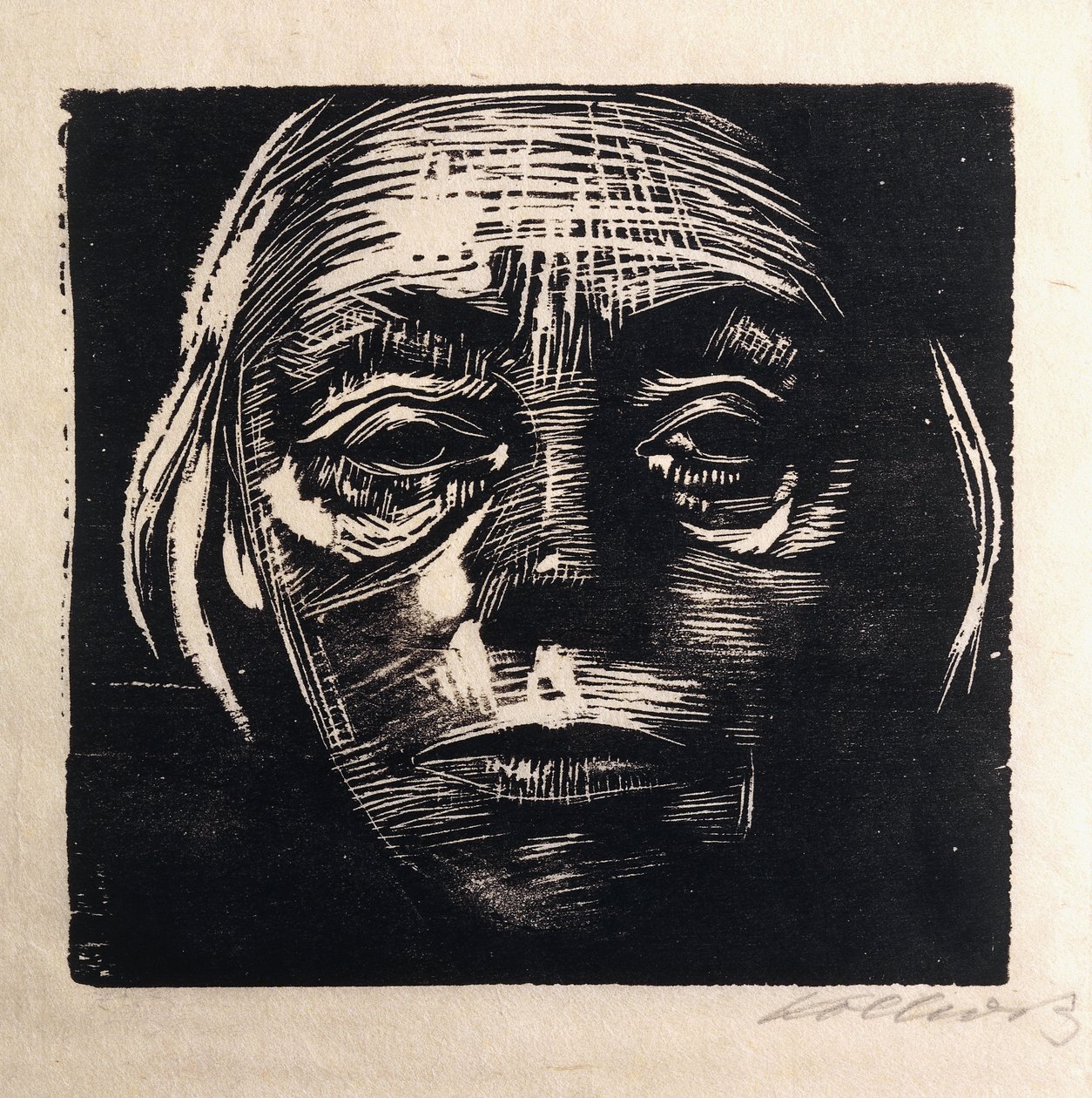 Zelfportret van Voren, 1923 door Käthe Kollwitz