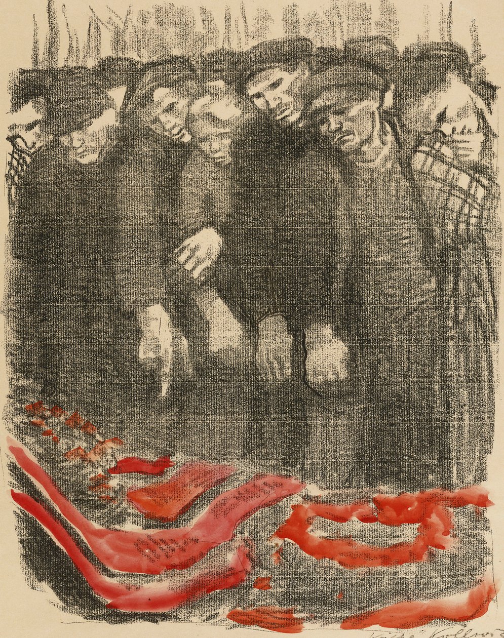 Marzfriedhof, 1913 door Käthe Kollwitz
