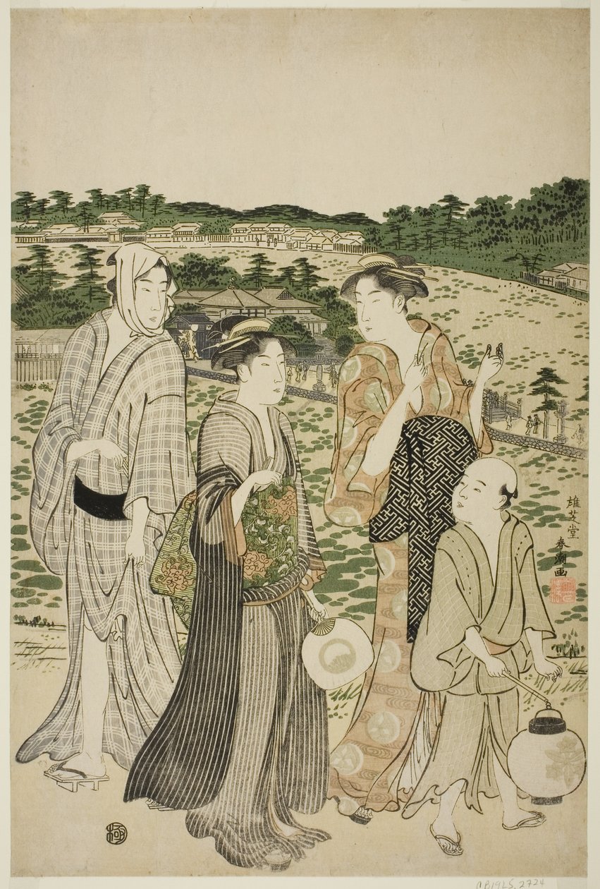 Benten-schrijn in Shinobazu-vijver door Katsukawa Shuncho