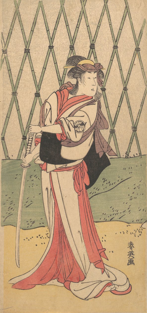Segawa Kikunojo, in een vrouwelijke rol, 1762-1819 door Katsukawa Shun