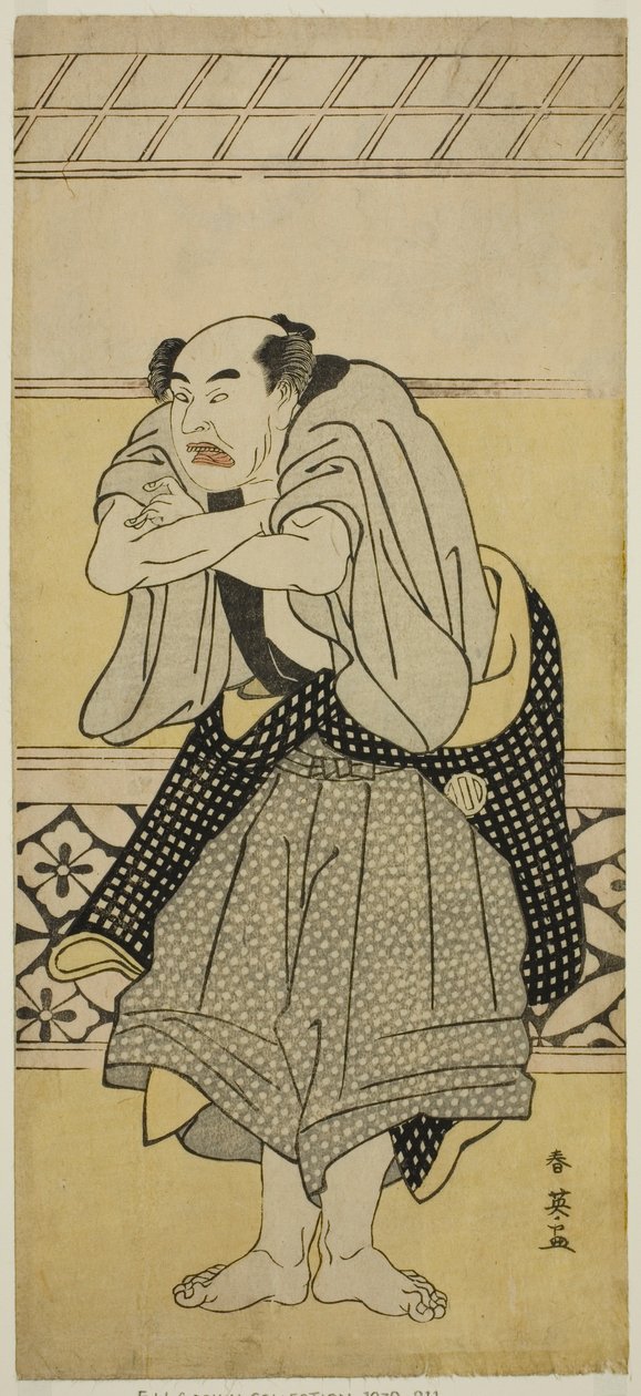 De acteur Asao Tamejuro I als dronken Gotobei in het toneelstuk Yoshitsune Koshigoe Jo, opgevoerd in het Ichimura Theater in de negende maand, 1790 door Katsukawa Shun