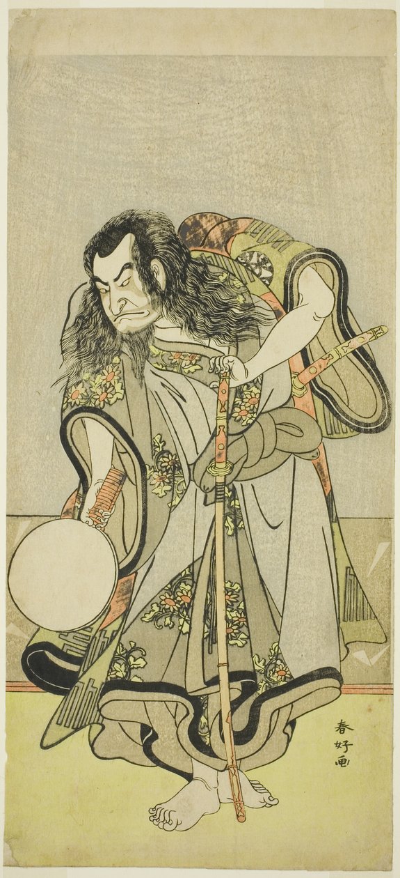 Acteur Nakamura Nakazô I als Monnik Shunkan in "Uitgaan om zaailingen van pijnbomen te plukken op de rat-dag van het nieuwe jaar" ("Hime Komatsu Ne no Hi Asobi") door Katsukawa Shunkо̄