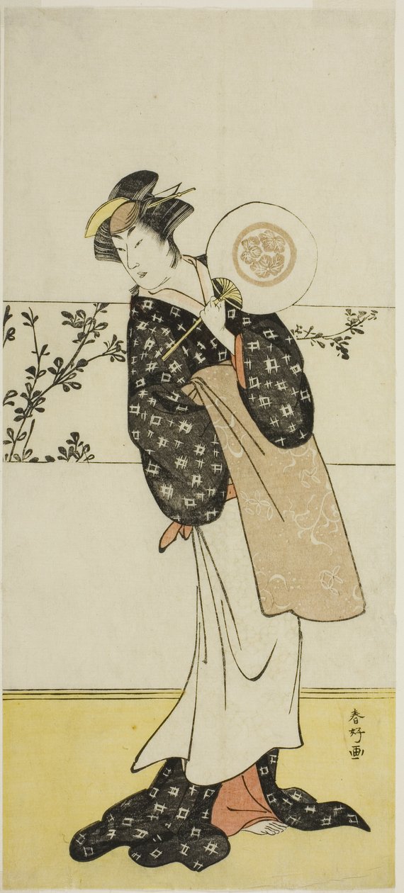 De acteur Osagawa Tsuneyo II, mogelijk als Misao Gozen, in het toneelstuk Chiyo no Hajime Ondo no Seto (Begin van de Eeuwigheid: De Ondo Straat in de Seto Binnenzee) (), Opgevoerd in het Kiri Theater vanaf de Zevenentwintigste Dag van de Zevende Maand, 178 door Katsukawa Shunkо̄
