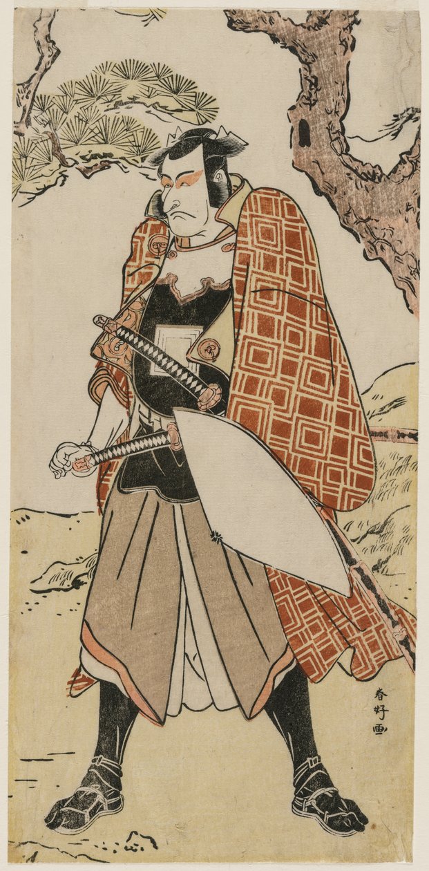 Ichikawa Danjuro V als een Reizende Krijger door Katsukawa Shunko