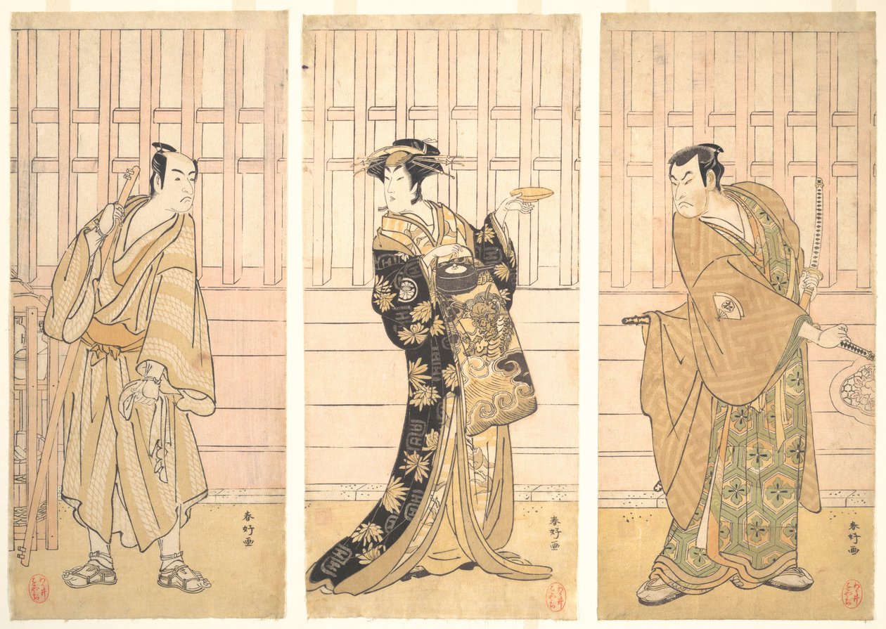 In de kamer van een huis in de Yoshiwara door Katsukawa Shunko