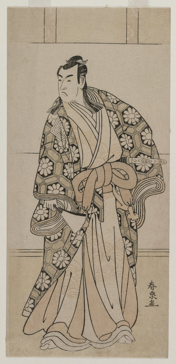 Ichikawa Monnosuke II als een heer, 1780s door Katsukawa Shunsen