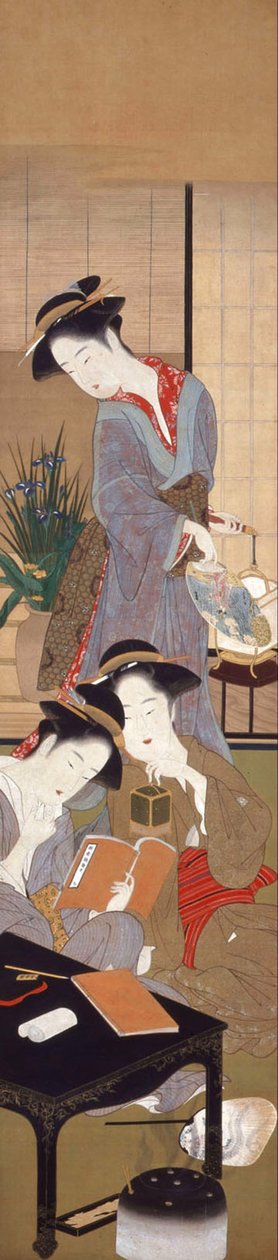 VROUWEN EN GEBEURTENISSEN VAN DE 12 MAANDEN door Katsukawa Shunsho