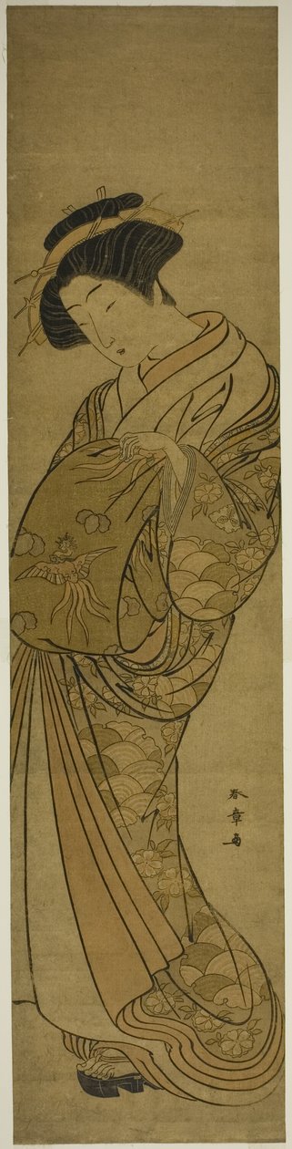 Een courtisane van de Matsubaya door Katsukawa Shunsho
