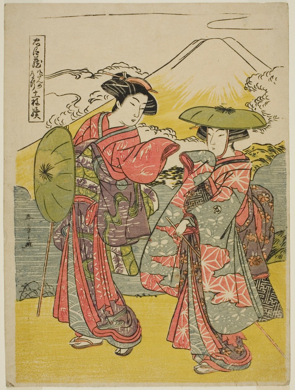 Act Acht: Bruidsreis uit het stuk Chushingura (Schatkamer van Loyale Retainers) door Katsukawa Shunsho