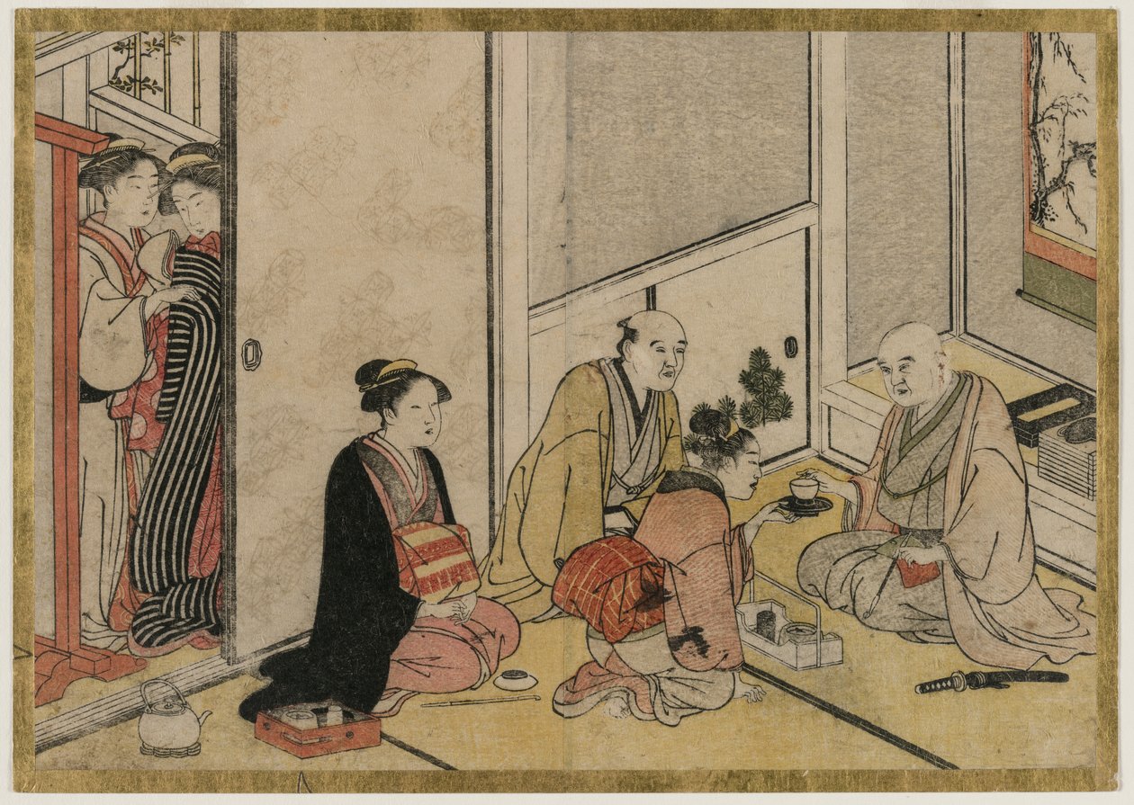 Interieur Scène door Katsukawa Shunsho