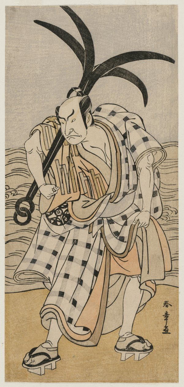 Nakamura Nakazo I als een Stadsbewoner met een Anker, ca. 1780 door Katsukawa Shunsho