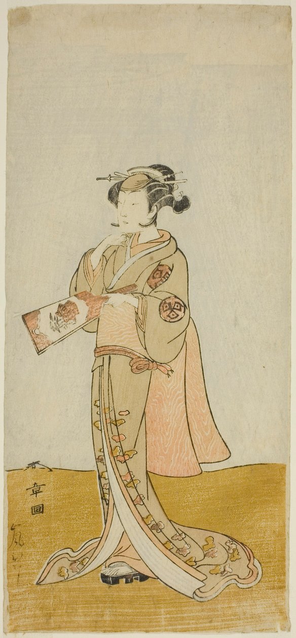De Acteur Arashi Hinaji in een Ongeïdentificeerde Vrouwelijke Rol door Katsukawa Shunsho
