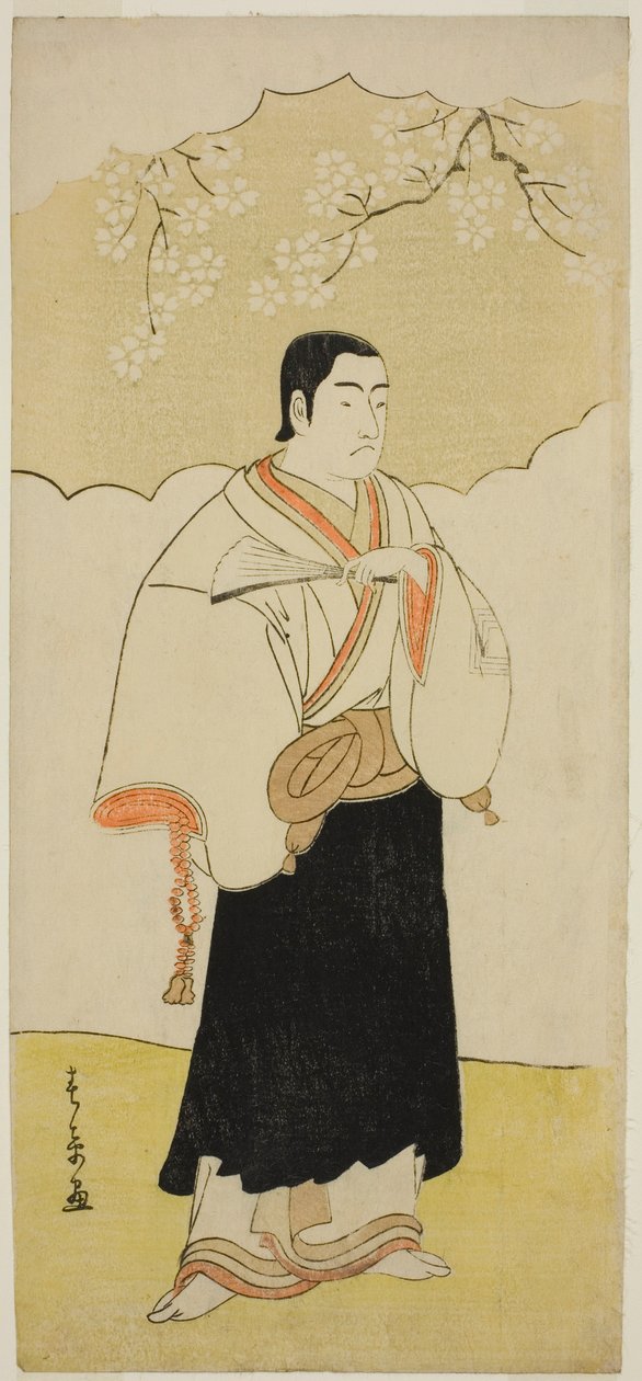 De acteur Ichikawa Monnosuke II als de monnik Renseibo in het stuk Hatsumombi Kuruwa Soga, uitgevoerd in het Nakamura Theater in de derde maand, 1780 door Katsukawa Shunsho