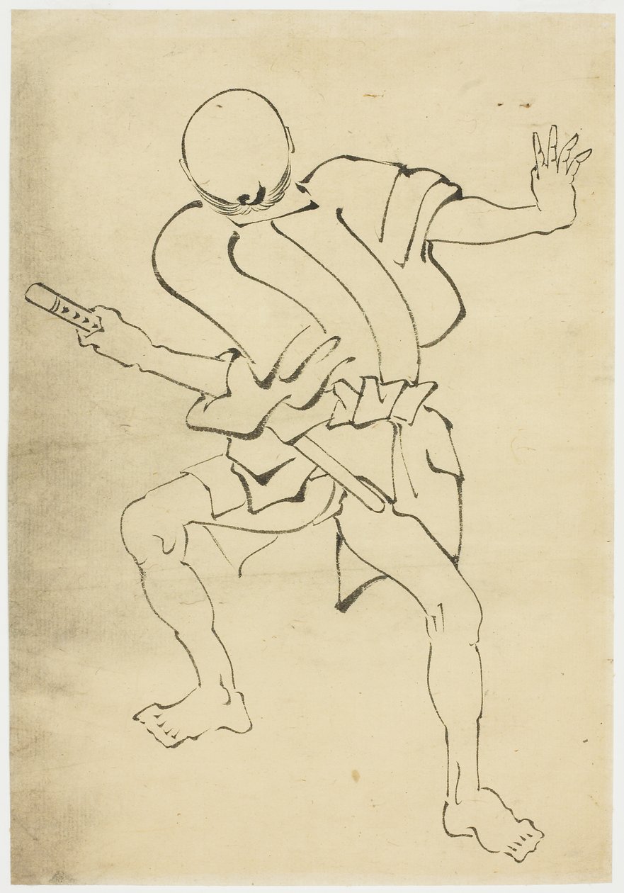 Gewapende Begeleider (studie) door Katsushika (school of) Hokusai