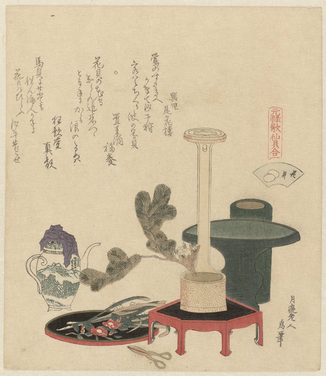 Bloemstuk door Katsushika Hokusai
