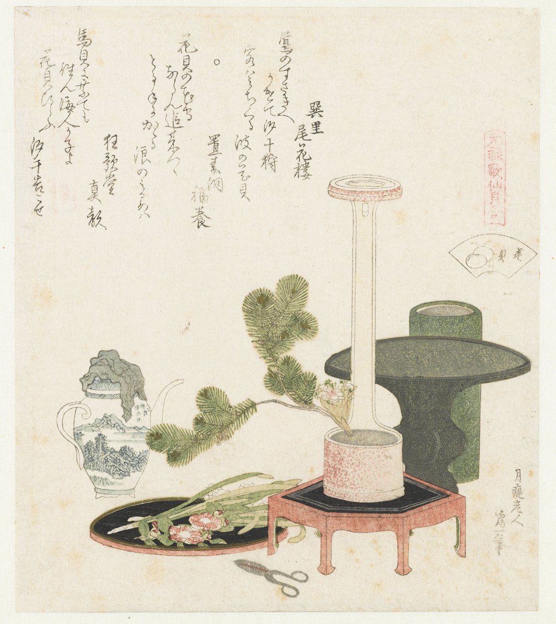 Bloem schelp door Katsushika Hokusai